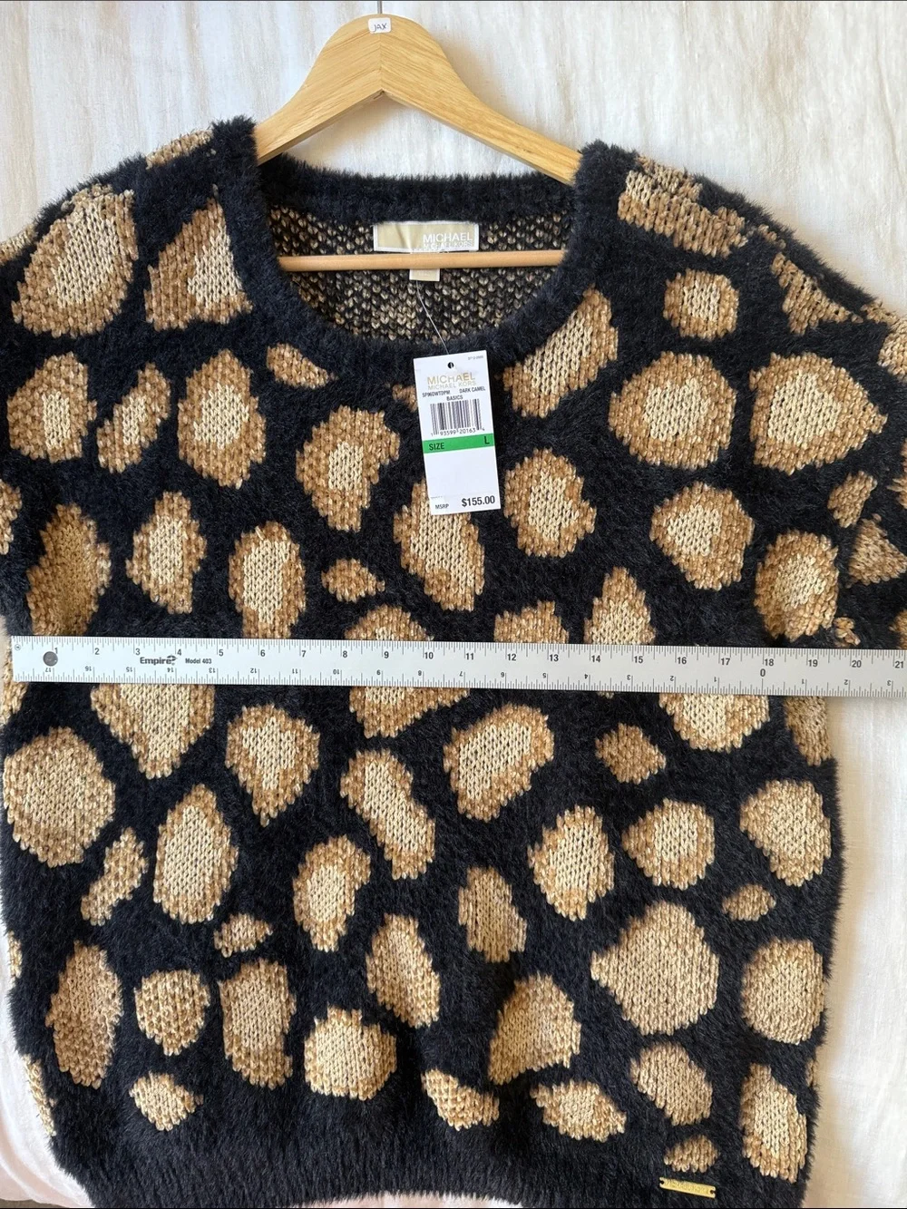 NWT Michael Kors Soft Leopard Print Sweater – Women's Size Large Cozy Chic Warm